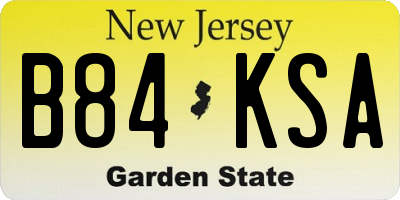 NJ license plate B84KSA