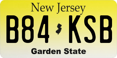 NJ license plate B84KSB