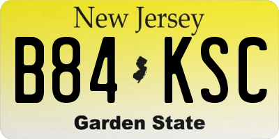 NJ license plate B84KSC