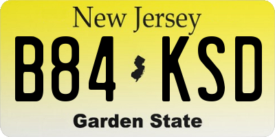 NJ license plate B84KSD