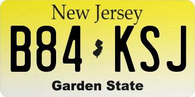 NJ license plate B84KSJ
