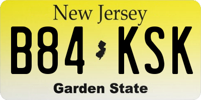 NJ license plate B84KSK