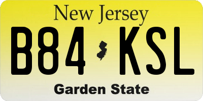 NJ license plate B84KSL
