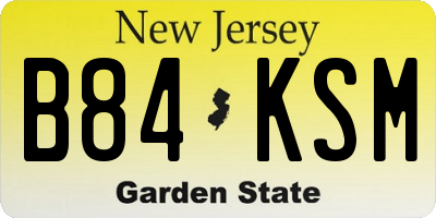 NJ license plate B84KSM