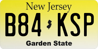 NJ license plate B84KSP