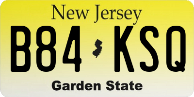 NJ license plate B84KSQ