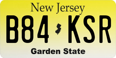 NJ license plate B84KSR