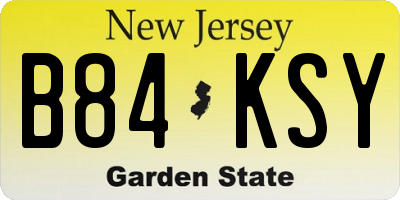 NJ license plate B84KSY