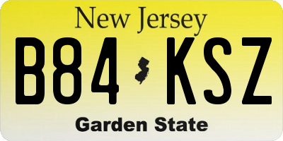 NJ license plate B84KSZ