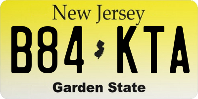NJ license plate B84KTA