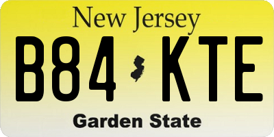NJ license plate B84KTE