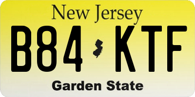 NJ license plate B84KTF