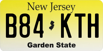NJ license plate B84KTH