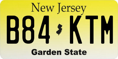 NJ license plate B84KTM
