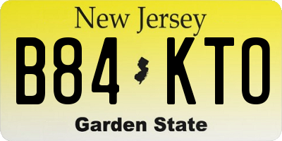 NJ license plate B84KTO