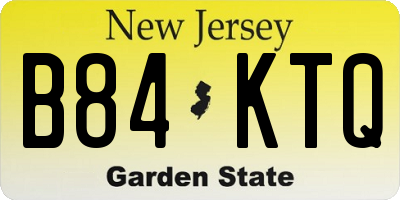NJ license plate B84KTQ