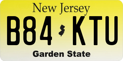 NJ license plate B84KTU