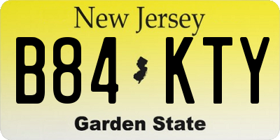 NJ license plate B84KTY