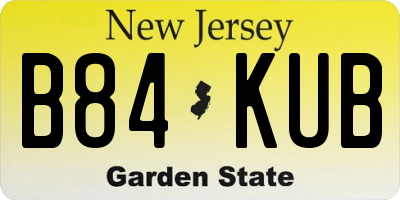 NJ license plate B84KUB
