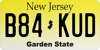 NJ license plate B84KUD