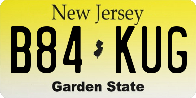 NJ license plate B84KUG
