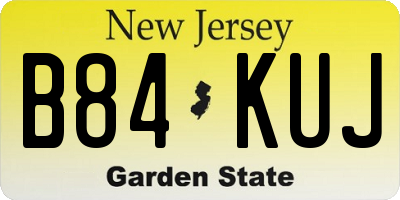 NJ license plate B84KUJ