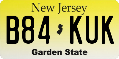 NJ license plate B84KUK