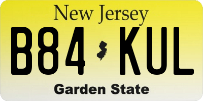 NJ license plate B84KUL