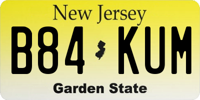 NJ license plate B84KUM