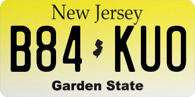NJ license plate B84KUO