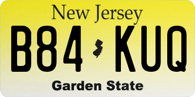 NJ license plate B84KUQ