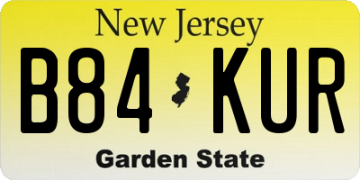 NJ license plate B84KUR