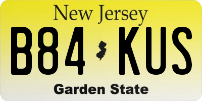 NJ license plate B84KUS