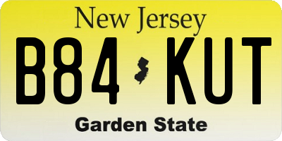NJ license plate B84KUT