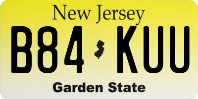 NJ license plate B84KUU