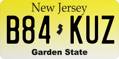 NJ license plate B84KUZ