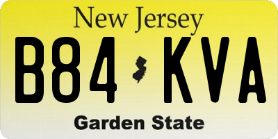 NJ license plate B84KVA