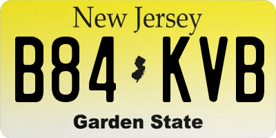 NJ license plate B84KVB