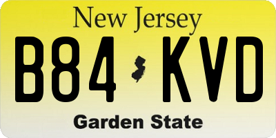NJ license plate B84KVD