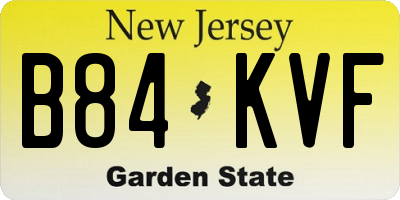NJ license plate B84KVF