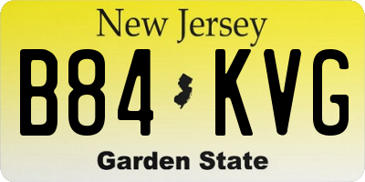 NJ license plate B84KVG