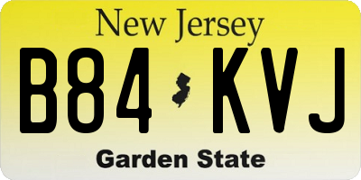 NJ license plate B84KVJ
