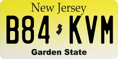 NJ license plate B84KVM