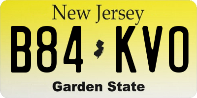 NJ license plate B84KVO