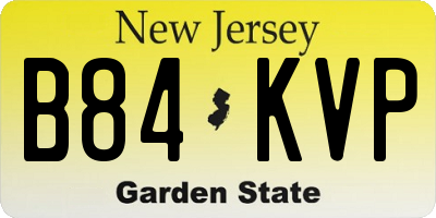 NJ license plate B84KVP