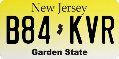 NJ license plate B84KVR