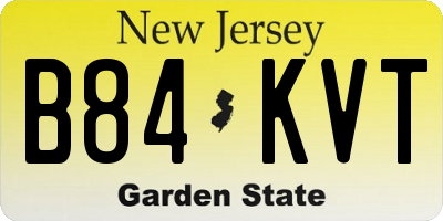 NJ license plate B84KVT