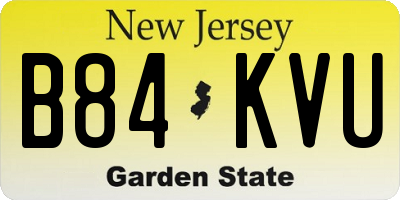 NJ license plate B84KVU