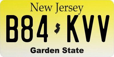 NJ license plate B84KVV