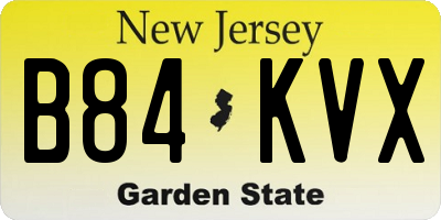 NJ license plate B84KVX